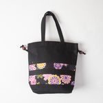 Japanese Cloth Patchwork Drawstring Bag with 2 handles