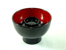 "Okuizome" Dishes set (Black outside, Red inside for Girl)
