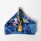 Chirimen Crepe Fabric Triangle Coin Purse with a Frog Charm